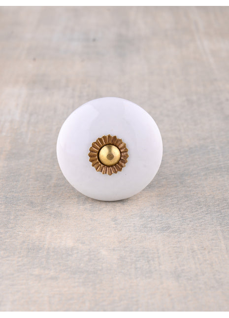 White Ceramic Cabinet Knob