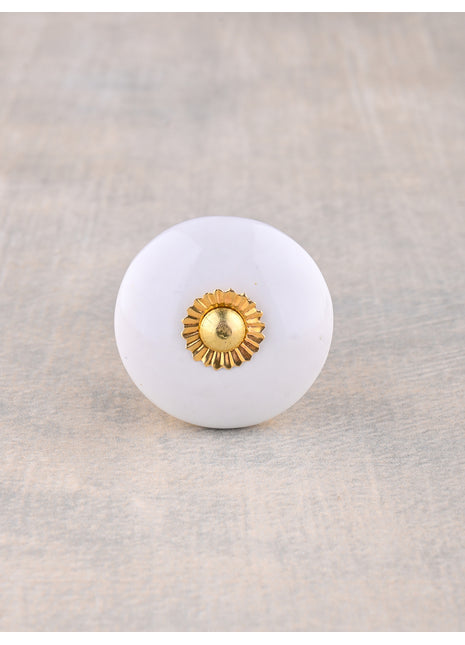 White Ceramic Cabinet Knob