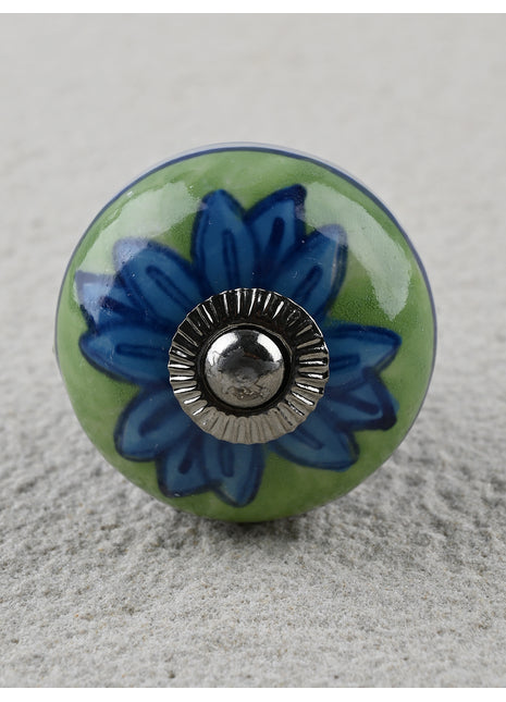 Elegant Green and Blue Ceramic Drawer Knob