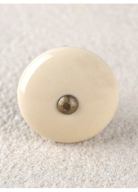 Off White Ceramic Cabinet Knob