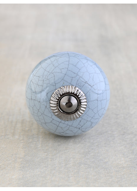 Vintage Round Cracked Turquoise Ceramic Door Knob