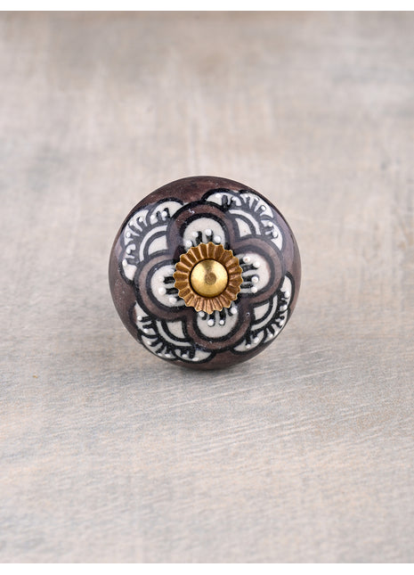 Turquoise and Blue design Ceramic knob