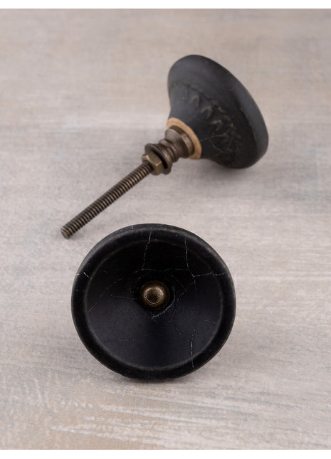 Round Black Color Kitchen Cabinet Drawer Dresser Knob