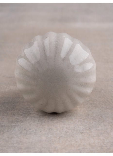 Handmade Off- White Melon Design Ceramic Knob