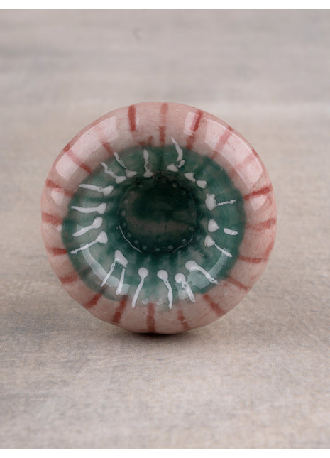 Handmade Round Multi Color Ceramic Knob