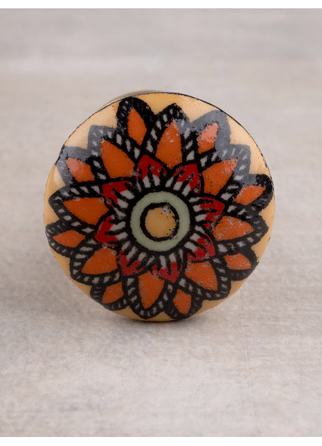 Handmade Round Multi Color Ceramic Knob