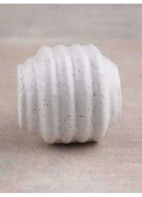 Handmade White Embossed Ceramic Knob