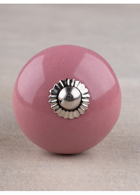 Handmade Round Pink Ceramic Knob