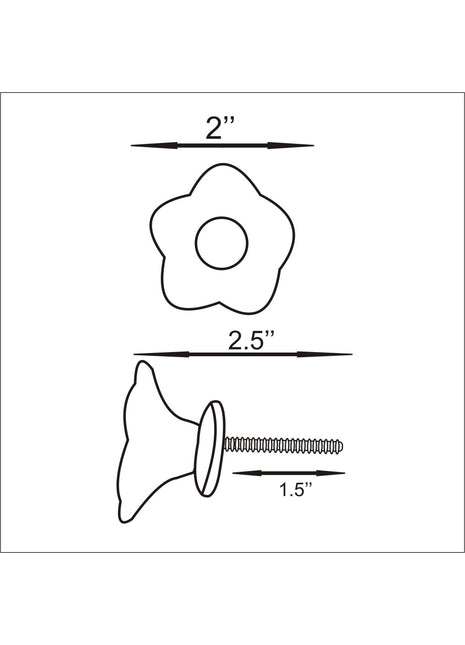 Handmade Red & Black Embossed  Flower Shape Ceramic Knob