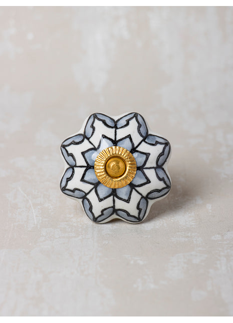 Beautiful Design On White Background Color Ceramic Knob