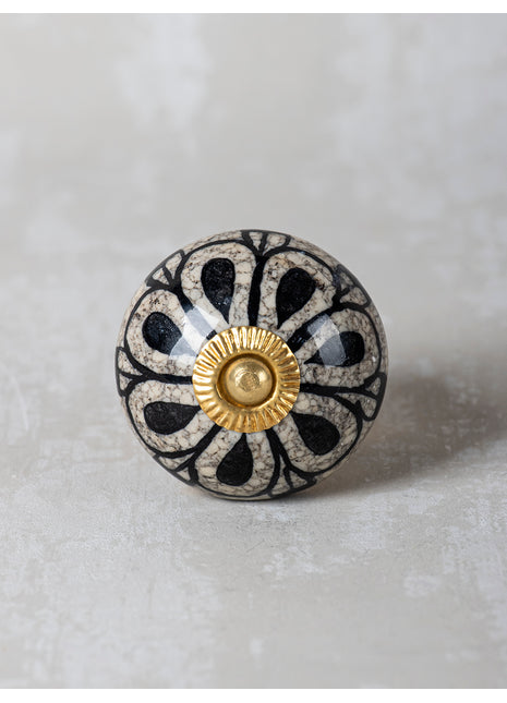 Black Design Ceramic Cabinet Knob