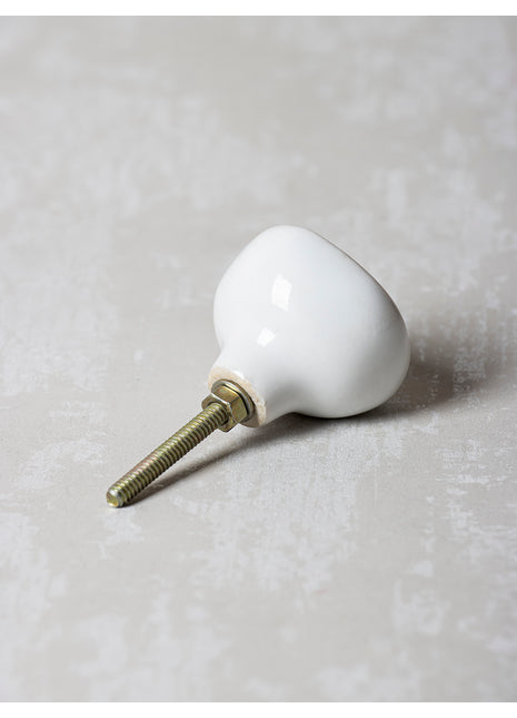 White Ceramic Cabinet Knob