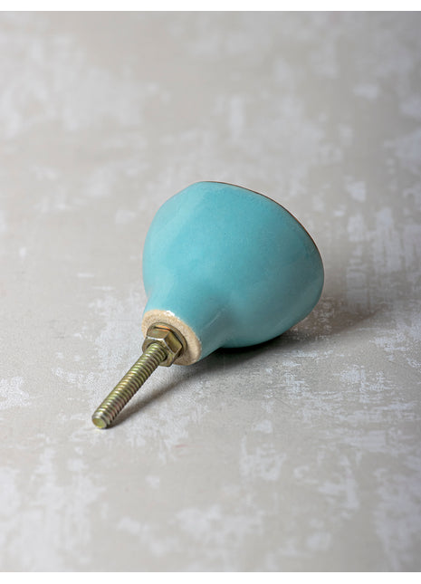 Turquoise Color Ceramic Knob