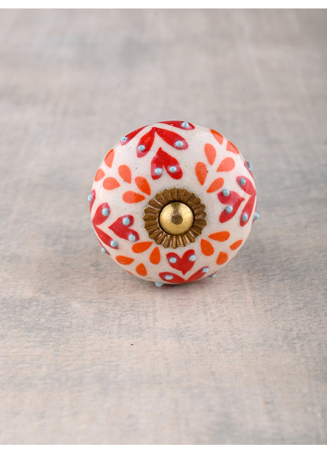Red And Orange Design Ceramic Knob