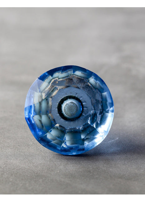Elegant Blue Crystal Diamond Cut Drawer Cabinet Knob