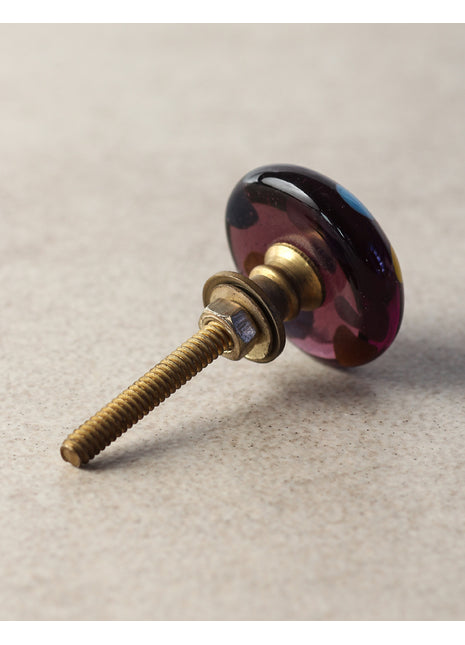 Unique Round Drawer Cabinet Knob With Multicolor Polka-Dots