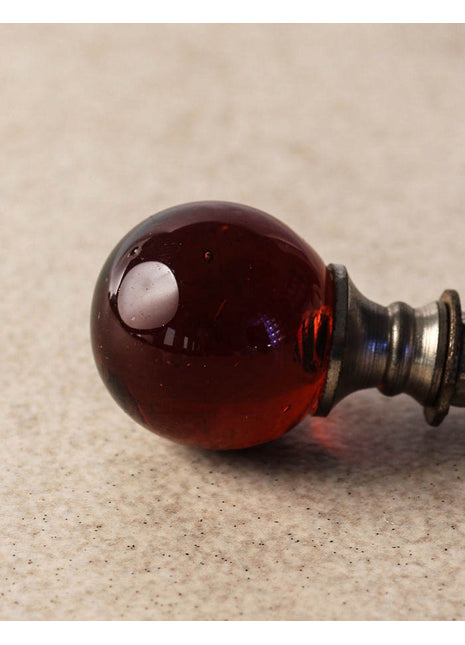 Cherry Red Glass Round Shaped Kitchen Cabinet Knob