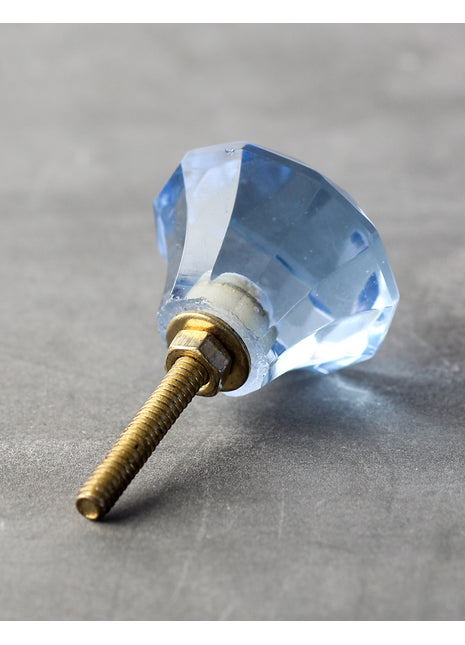 Light Blue Spiral Diamond Cut Kitchen Cabinet Knob