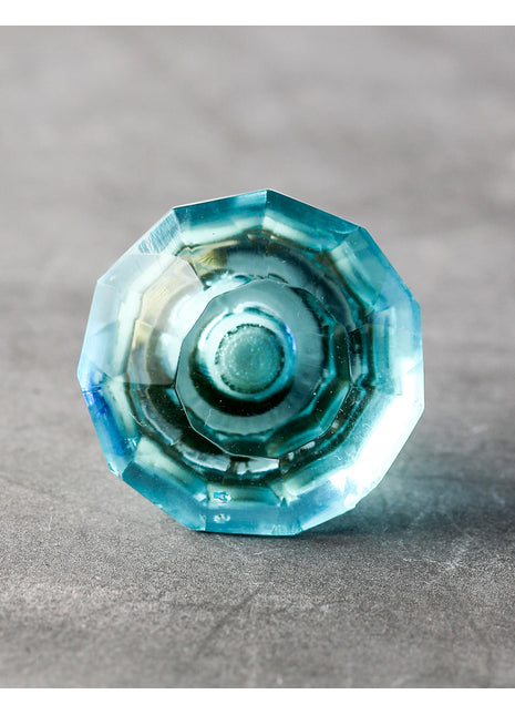 Stylish Turquoise Crystalline Spiral Diamond Cut Door Knob