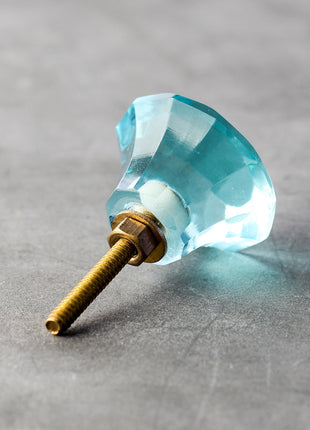 Designer Aqua Diamond Cut Kitchen Cabinet Knob