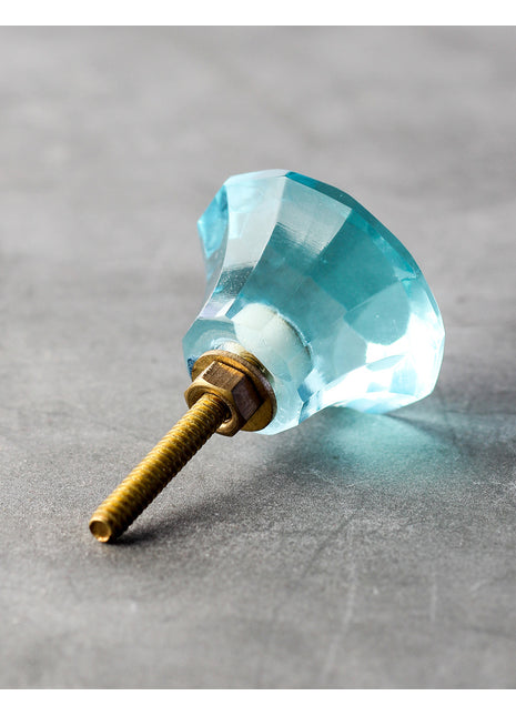 Designer Aqua Diamond Cut Kitchen Cabinet Knob