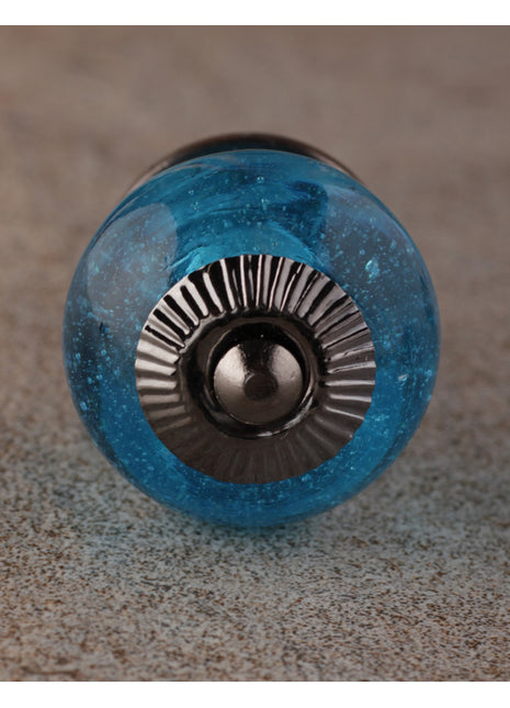 Vintage Solid Turquoise Round Glass Kitchen Cabinet Knob