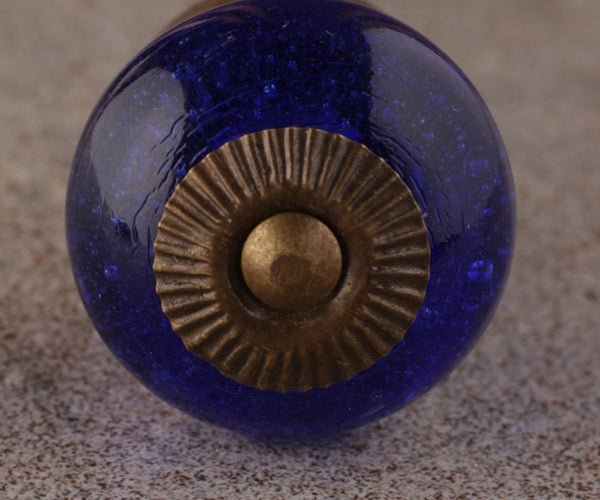 blue glass knobs for dresser Antique Solid Blue Glass Dresser Cabinet Knob – KNOBCO