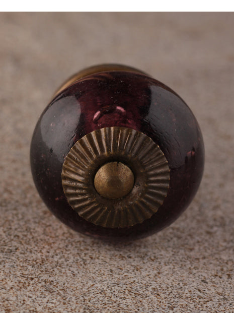 Solid Purple Round Glass Drawer Cabinet Knob
