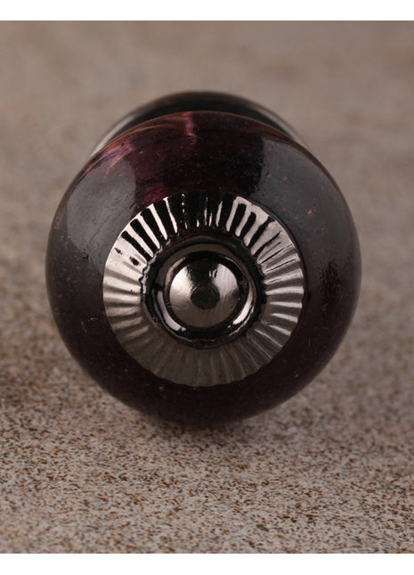 Solid Purple Round Glass Drawer Cabinet Knob