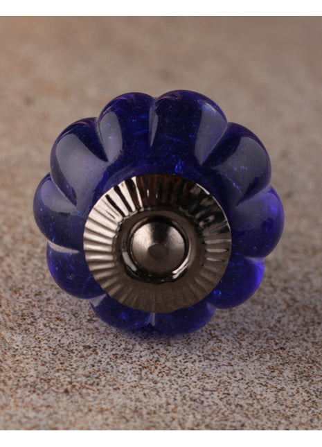 Stylish Blue Flower Shaped Ceramic Dresser Cabinet Knob