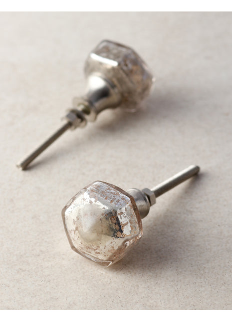 Elegant Pentagon Shape Silver Metallic Kitchen Cabinet Knob