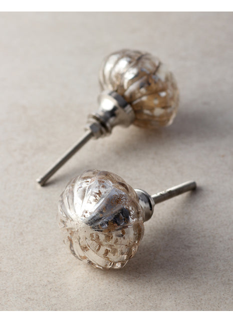 Elegant Flower Shaped Silver Metallic Dresser Cabinet Knob