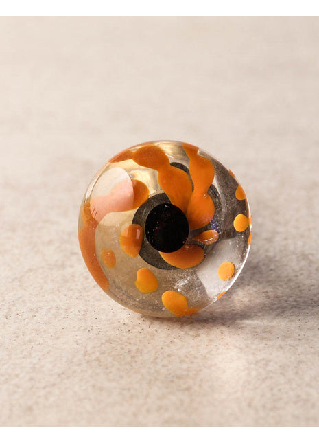 Antique Orange Transparent Round Shaped Drawer Knob