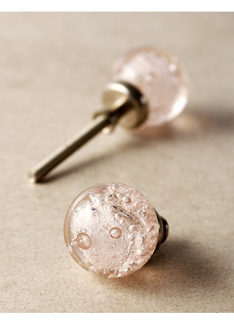 Antique Sparkle Pink Bubble Glassware Door Knob