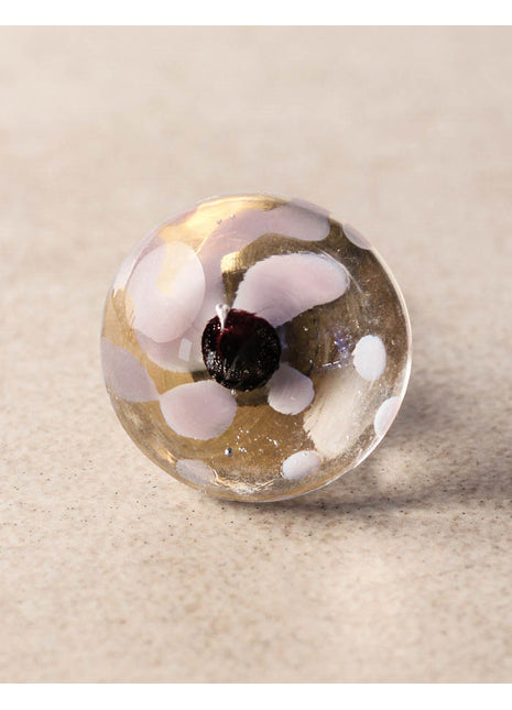 Clear Transparent Round Drawer Cabinet Knob With Polka Dots