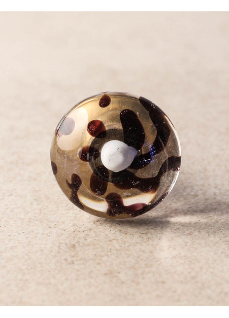 Maroon Translucent Round Shaped Glass Door Knob