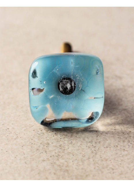 Vintage Translucent Turquoise Square Shaped Dresser Cabinet Knob