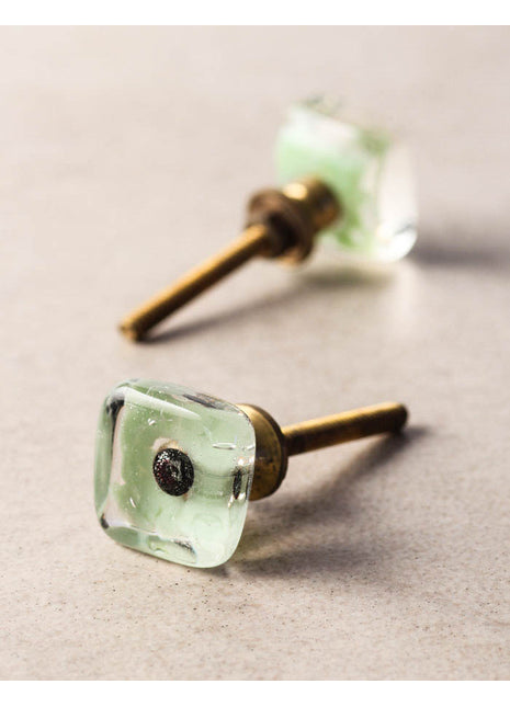 Mint Green Translucent Square Shaped Door Knob