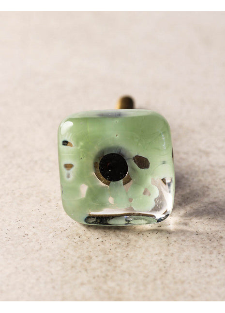 Mint Green Translucent Square Shaped Door Knob