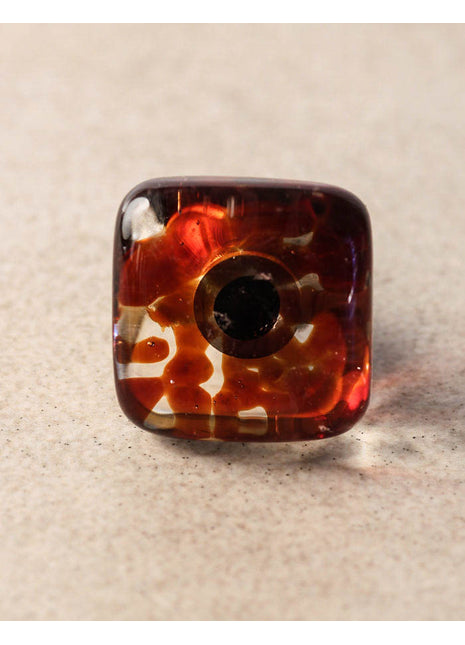 Wine Red Square Shaped Dresser Cabinet Glass Knob