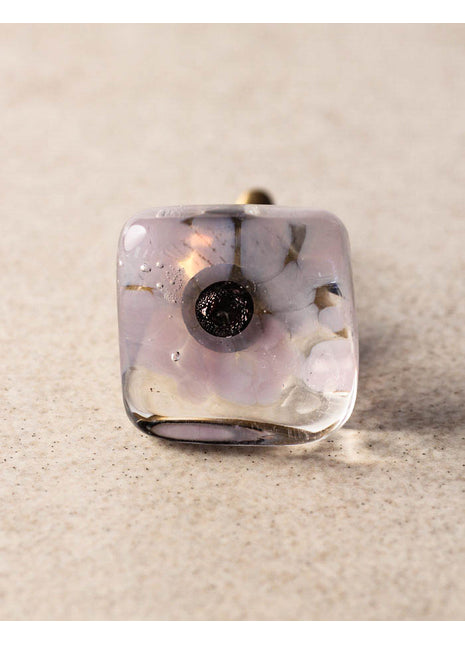 Salmon Pink Translucent Square Shaped Kitchen Cabinet Knob