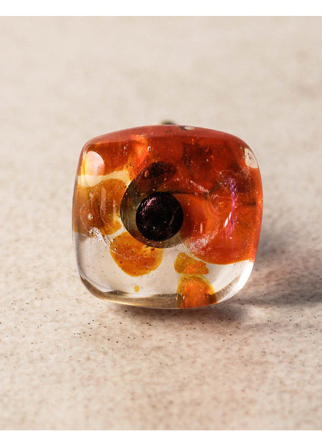 Orange Translucent Square Shaped Dresser Cabinet Knob