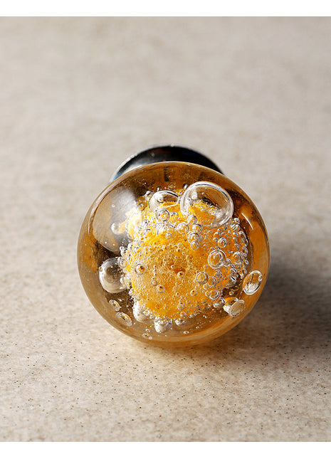 Designer Yellow Bubble Glassware Kitchen Cabinet Knob