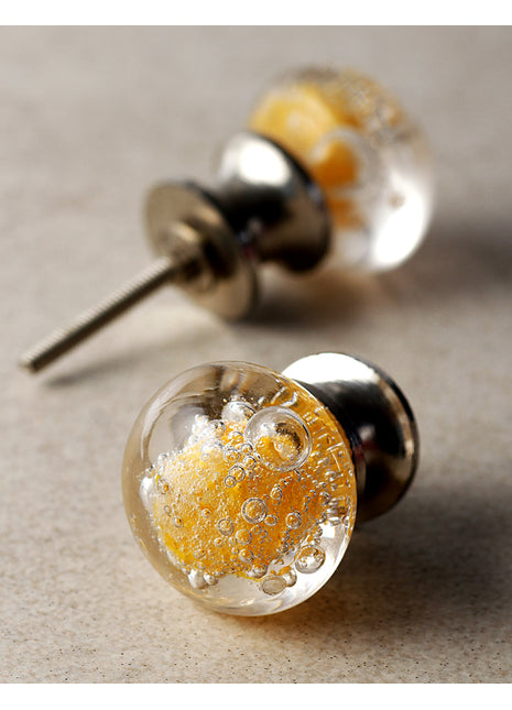 Designer Yellow Bubble Glassware Kitchen Cabinet Knob