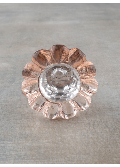 Light Pink Glass Daisy Flower Jewelry Box Knob Silver Light Pink Glass Daisy Flower Jewelry Box Knob Silver