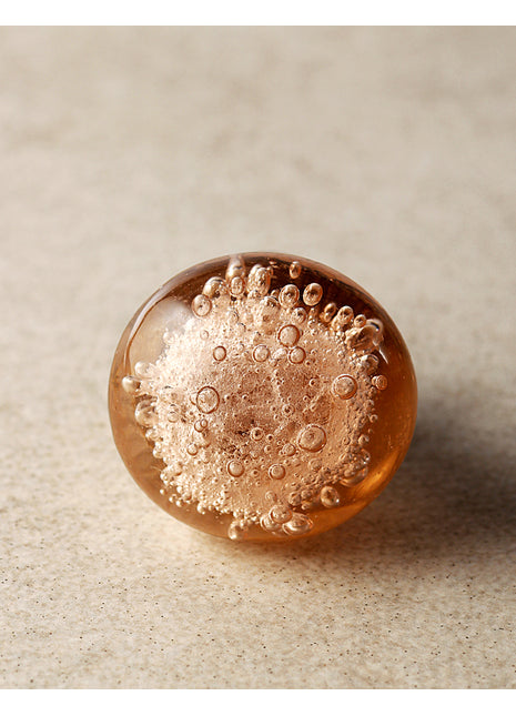 Well Designed Orange Handmade Bubble Glassware Drawer Knob