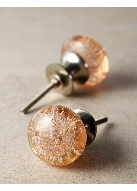 Well Designed Orange Handmade Bubble Glassware Drawer Knob