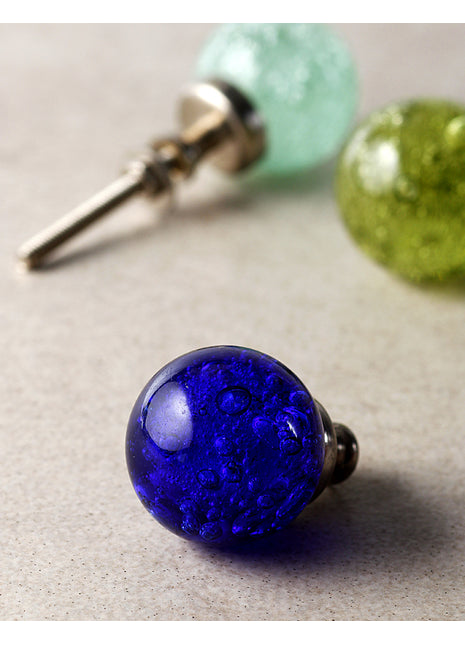 Vintage Royal Blue Bubble Glassware Door Knob
