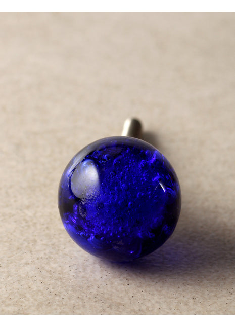 Vintage Royal Blue Bubble Glassware Door Knob