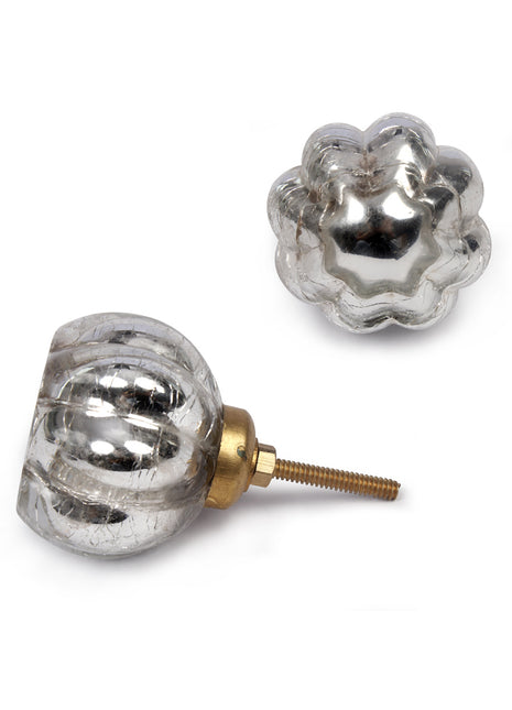 Flower Shaped Silver Antique Metallic Dresser Cabinet Knob